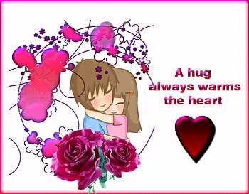 A Hug to warm your Heart, pink, love, hearts, comfort, hugs HD wallpaper