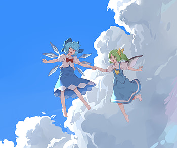 Cirno & Daiyousei, Daiyousei (Touhou), Cirno (Touhou), Anime, Touhou HD wallpaper