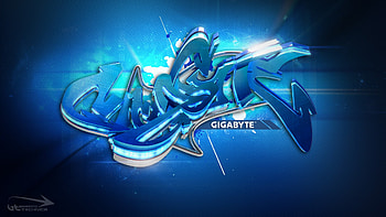 Blue Graffiti, blue, white, black, graffiti, shine, dark HD wallpaper