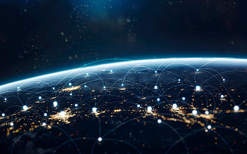 Planet, Miscellanea, Miscellaneous, Lines, Earth, Land, Glow, Connection, Communication HD wallpaper