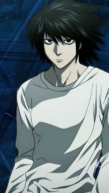 L Lawliet, Blue Background HD phone wallpaper