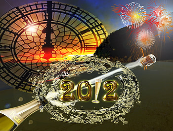 New 2012, 2012, fireworks, year, new HD wallpaper