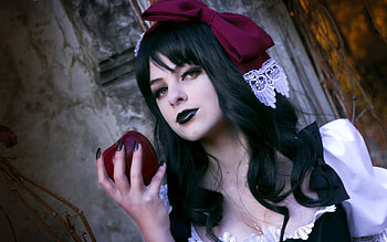 Gothic, apple, model, woman HD wallpaper