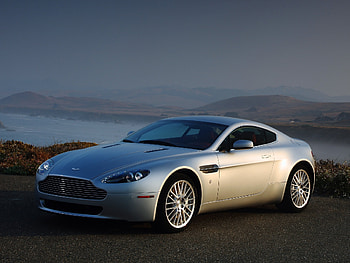 Auto, Mountains, Aston Martin, Cars, Side View, 2008, Silver, V8, Vantage HD wallpaper