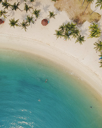 Adorable beach, aerial view, quite and calm, Singapore HD phone wallpaper