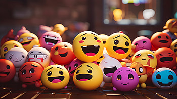 AI-Generated Emoji Extravaganza, AI Art, funny, emoji HD wallpaper