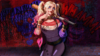 Harley Quinn, Striking , Clown princess, Unpredictable charm HD wallpaper