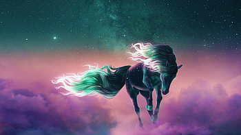 Horse Running In Vibrant Ocean , horse, fantasy, artist, artwork, digital-art, deviantart HD wallpaper