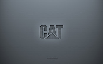 CAT logo, gray creative background, Caterpillar logo, CAT emblem, gray paper texture, CAT, gray background, CAT 3d logo, Caterpillar HD wallpaper