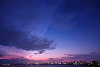 Cities, Sunset, Horizon, Night City, Panorama, Japan, Hyogo, Hiogo HD wallpaper
