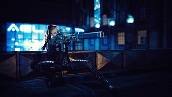 Roof Sniper Girl , sniper, artist, artwork, digital-art, deviantart HD wallpaper