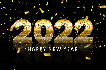 :), golden, black, card, new year, 2022 HD wallpaper