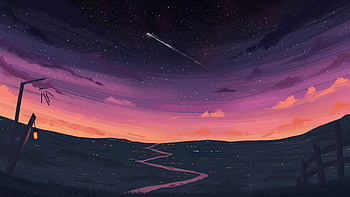 Shooting Stars Clouds Summer , stars, artist, artwork, digital-art HD wallpaper