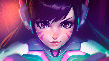 D.VA's face, overwatch, art HD wallpaper