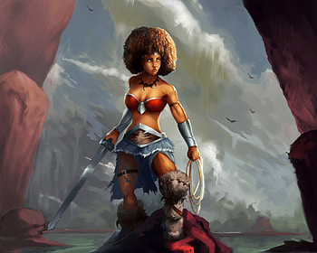 Wonder Woman Barbarian Style Artwork, wonder-woman, superheroes, artist, digital-art, artwork, deviantart HD wallpaper