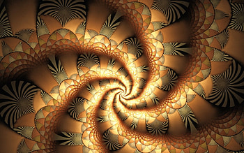 Golden Spiral, digital art, fractal, abstract, gold HD wallpaper