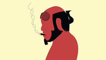 Hellboy Minimal , hellboy, minimalism, minimalist, superheroes HD wallpaper