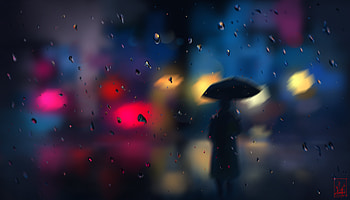 Art, Rain, Drops, Lights, Silhouette, Blur, Smooth, Boquet, Bokeh HD wallpaper