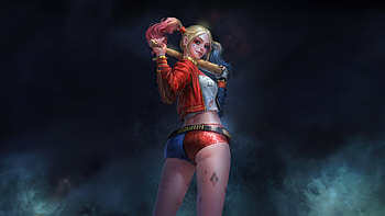 Harley Quinn Mayhem, harley-quinn, superheroes, artist, artwork, digital-art, deviantart, two-toned-hair HD wallpaper