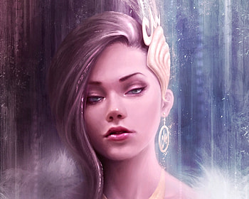 Day dream, blue, art, girl, woman, pink, fantasy, portrait, carlo marcelo HD wallpaper