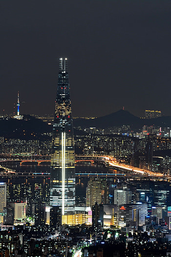 Lotte World Tower, Korea HD phone wallpaper
