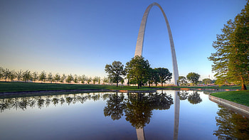 Gateway Arch, St. Louis monument, USA spotlight , Windows 10 background HD wallpaper