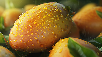 Refreshing Mango, food, fruit, mango, water drop HD wallpaper