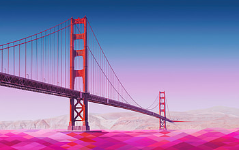 Golden gate bridge, digital art, bridge HD wallpaper