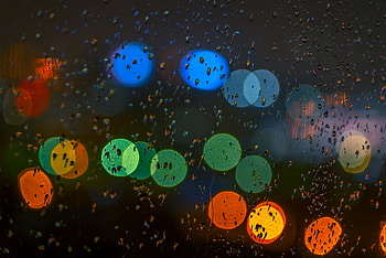 Abstract, Rain, Drops, Glare, Multicolored, Motley, Glass HD wallpaper