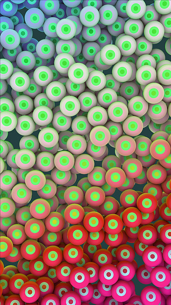 Circles, Bright, Multicolored, Motley, 3D, Balls, Eye HD phone wallpaper