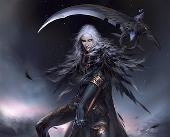 Death, black, fantasy, art, man, mingzhu yang, luminos HD wallpaper