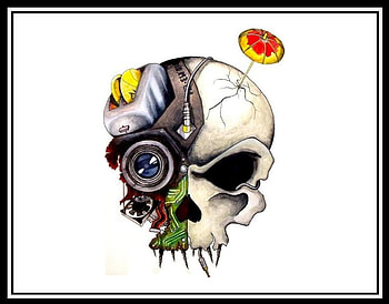 Fantasy Skull, artwork, umbrella, abstract, fantasy, skull, toaster HD wallpaper