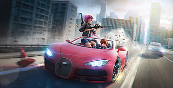 Anime Girls Car Chase , anime-girl, anime, artist, artwork, digital-art HD wallpaper