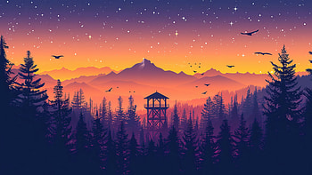 Firewatch Minimal, firewatch, minimalism, minimalist, artist, artwork, digital-art HD wallpaper