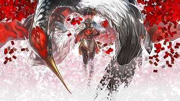 Pixie and a bird, cool, anime, bird, nice HD wallpaper