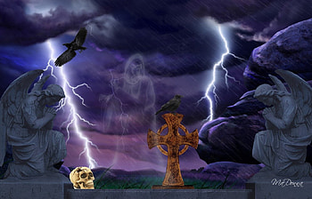 Was a Dark and Stormy Night, ghoulish, ghosts, macabre, ghastly, outlandish, metaphysical, quirky, horrible, ghostlike, bird, weird, inscrutable, stone abgels, unaccustomed, spooky, supernatural, raven, preternatural, enigmatic, mysterious, enigmatical, skull, spider, creepy, dreadful, tomb stones, terrible, uncommon, terrifying, spookish, odd, curious, ghostly, unearthly, uncanny, haunting, bizarre, peculiar, lightning, fearsome, crow, unusual, horrifying, quaint, sky, puzzling, spectral HD wallpaper