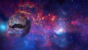 Galaxy, Mustaches HD wallpaper