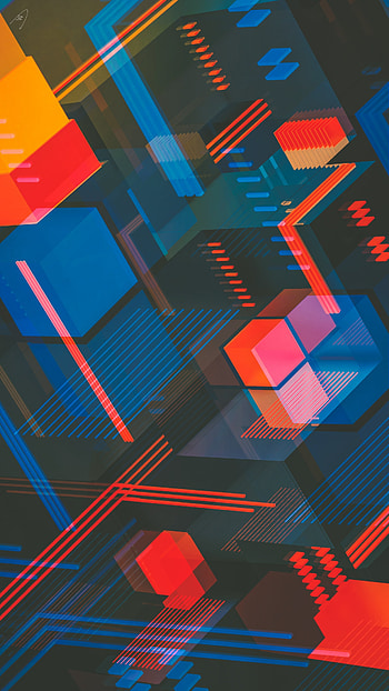 Minimalist, abstract, cubes, colorful HD phone wallpaper