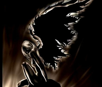 dark fairy on a rock!!, dark fairy, rock HD wallpaper