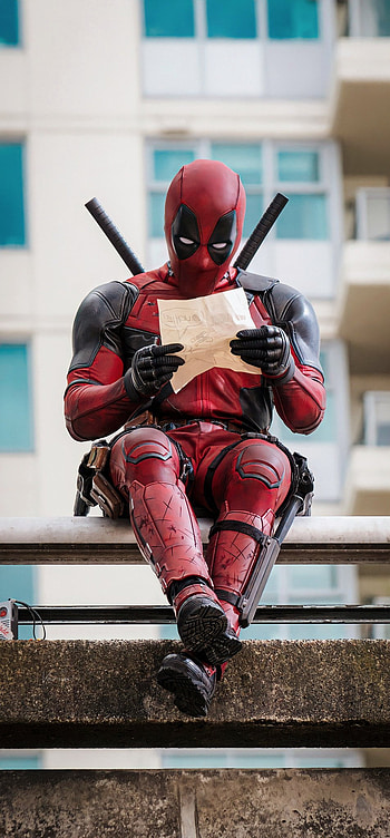 Deadpool, red, art HD phone wallpaper