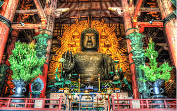 massive buddha in todaji temple in japan r, buddha, temple, r, large, shrine HD wallpaper