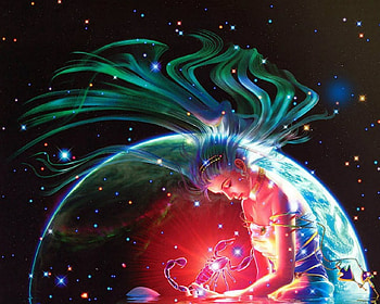 Fantasy girl, space, fantasy, art, woman HD wallpaper