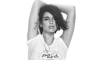 Dua Lipa Pepe Jeans 2019, dua-lipa, music, celebrities, girls, monochrome, black-and-white HD wallpaper