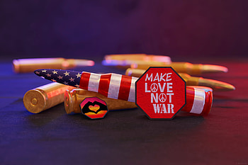 Make Love Not War, love, war, peace, bullet, american flag HD wallpaper