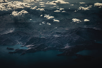 Nature, Mountains, Clouds, View From Above, Lake, Dark HD wallpaper