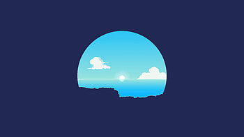 Morning Ocean Scenery Minimalism, minimalism, minimalist, artist, artwork, digital-art, artstation HD wallpaper