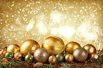 Golden Holiday Baubles - Christmas Sparkle, bauble, holiday, Christmas HD wallpaper