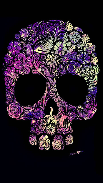 Colorful Skull, dark, skull HD phone wallpaper