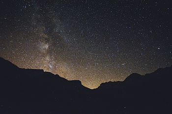 Universe, Mountains, Shining, Starry Sky HD wallpaper