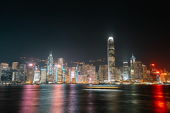 Cities, Architecture, Building, Lights, Reflection, Night City, Megapolis, Megalopolis HD wallpaper